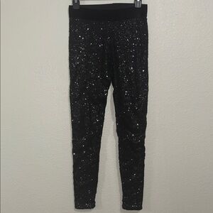 bebe Glittery Black Kids Leggings